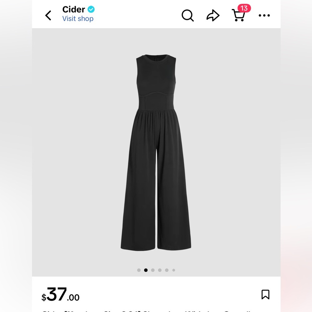 Cider Black Wide Leg Overalls